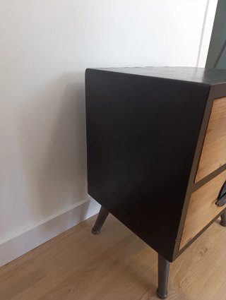 Mesita de noche madera y metal