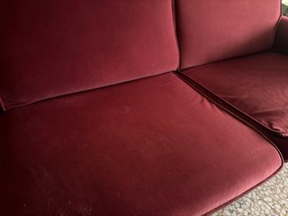 Sofá rinconera 4 plazas burdeos aterciopelado