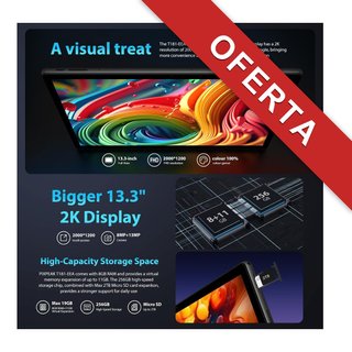 PIXPEAK 256GB Gris Tableta 13.3" 2K RAM Android