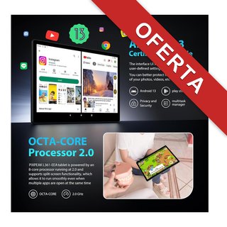 PIXPEAK 256GB Gris Tableta 13.3" 2K RAM Android