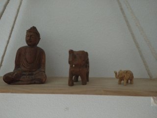 Baldas de pared con Buda y elefantes