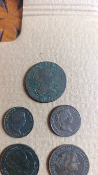 Lote 5 Monedas Cobre Isabel II España