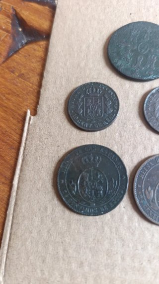 Lote 5 Monedas Cobre Isabel II España