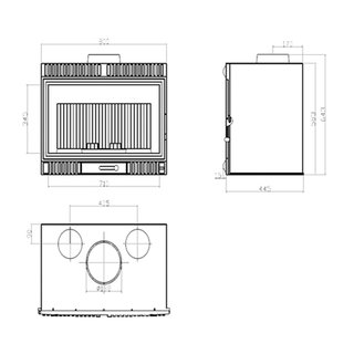 Insertable leña ventilado Koni Iron 14,91 kW