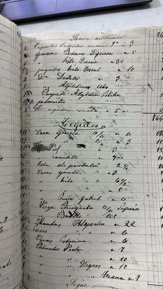Libro contabilidad inventario tienda 1878