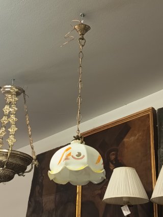Antigua Lámpara colgante Opalina