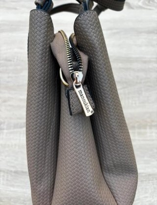 Bolso Manoukian Piel Negro Gris (Nuevo)