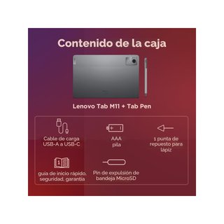 Lenovo Tab M11 128GB Gris Tablet pantalla táctil