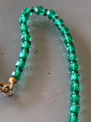 Collana vintage cristalli verdi