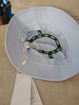 Gorro unisex niño Lacoste azul y blanco