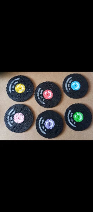 Posavasos Disco Vinilo Multicolor