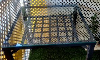 Mesa de cristal y metal Ikea