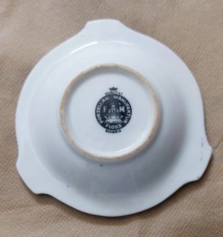 Cenicero porcelana filo plata Baviera