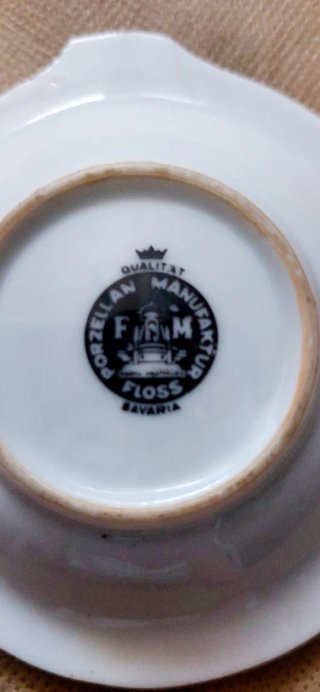 Cenicero porcelana filo plata Baviera