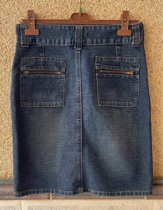 Lote: Falda denim M, camiseta S y cuñas 38