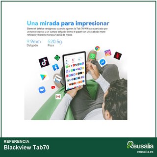 Blackview Tab70 12+64GB Azul tableta Android 10"