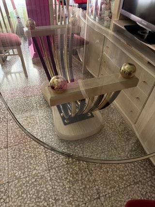 Mesa Comedor Cristal Ovalada Diseño
