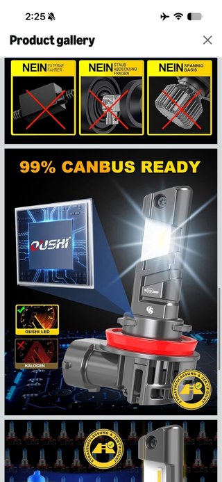 OUSHI H11 LED Bulbs with Approval for Circulation,