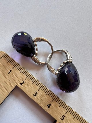 Pendientes Lila Plata