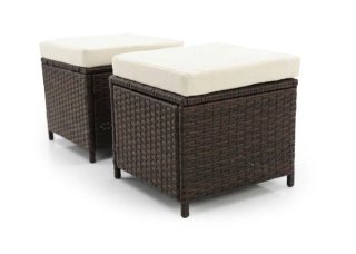 Conjunto Sofá Rincón + Mesa + 2 Puffs Ratán