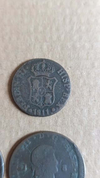 Lote 4 Monedas Fernando VII Cobre España