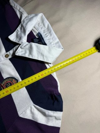 Vintage Tommy Hilfiger Striped Polo Shirt Purple