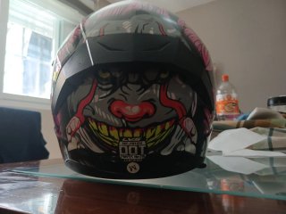 Casco Moto LV5 Negro Rosa Amarillo