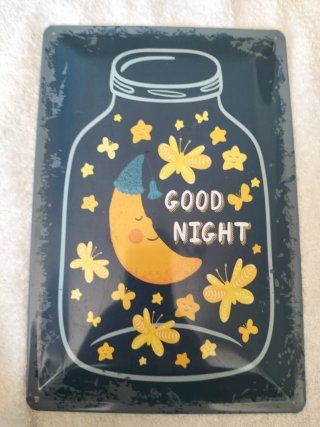 Cartel metálico vintage Good Night