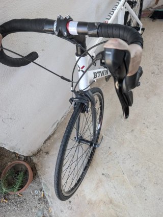 Bici da corsa B'Twin bianca