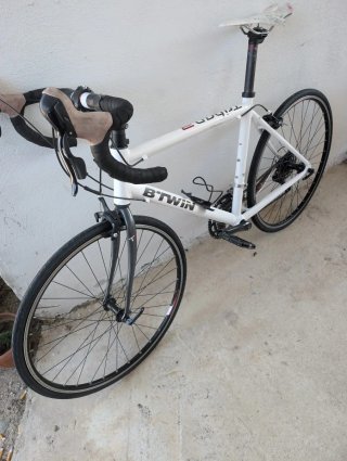 Bici da corsa B'Twin bianca