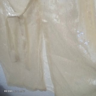 Vestido de cóctel lentejuelas beige