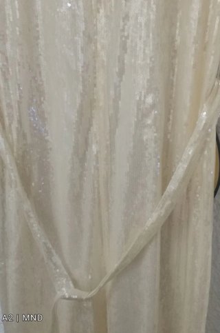 Vestido de cóctel lentejuelas beige