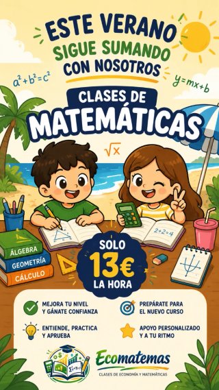 Clases matemáticas y economía(Primaria, Eso, bach)