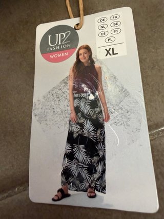 Falda larga estampada hojas XL
