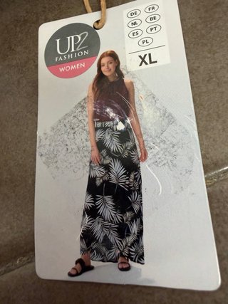 Falda larga estampada hojas XL