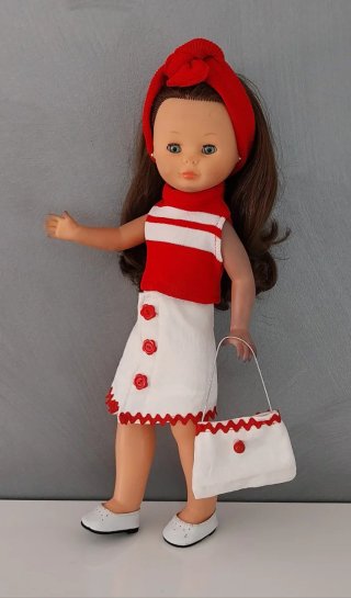 Ropa Nancy Conjunto Rojo y Blanco