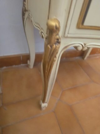 Mesita de noche Vintage mármol y madera