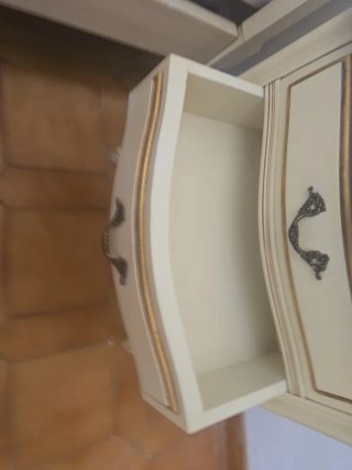 Mesita de noche Vintage mármol y madera