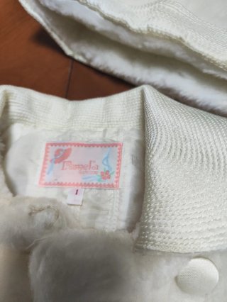 Abrigo y gorro blanco bebé talla 1