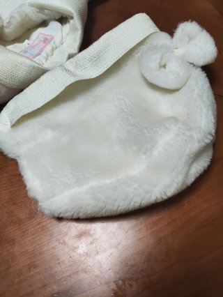 Abrigo y gorro blanco bebé talla 1