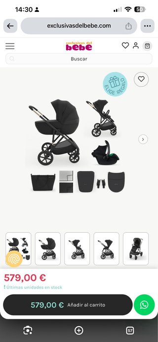 Carrito de bebé negro