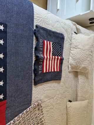 Tela para cama Bandera USA y cojines