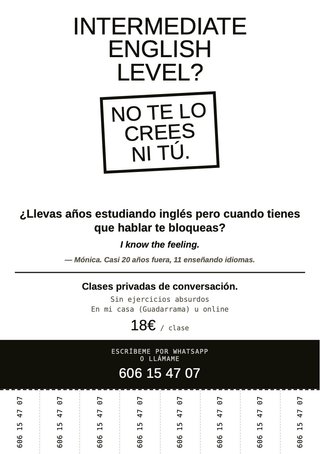Clases de inglés en Guadarrama y online