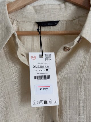 Camisa Zara Hilo Metalizado Beige