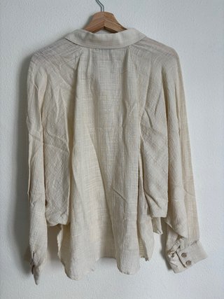Camisa Zara Hilo Metalizado Beige