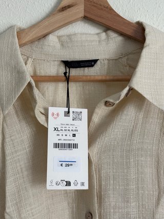 Camisa Zara Hilo Metalizado Beige