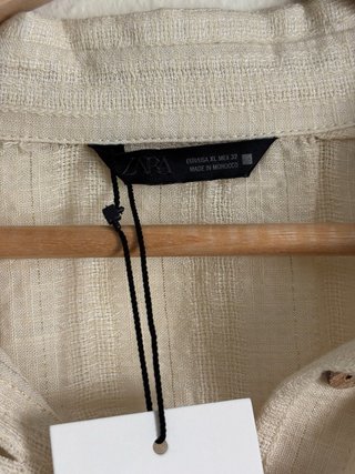 Camisa Zara Hilo Metalizado Beige