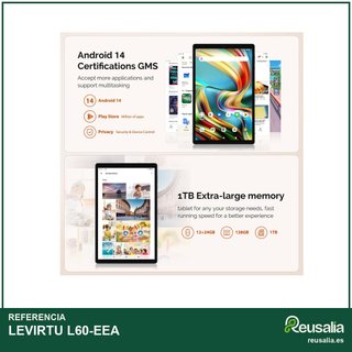 LEVIRTU L60-EEA 128GB Tablet 10" Android 14