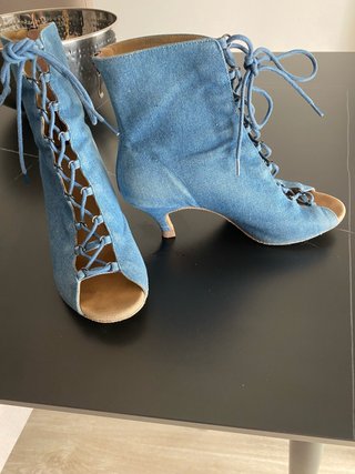 Zapatos de baile latino denim