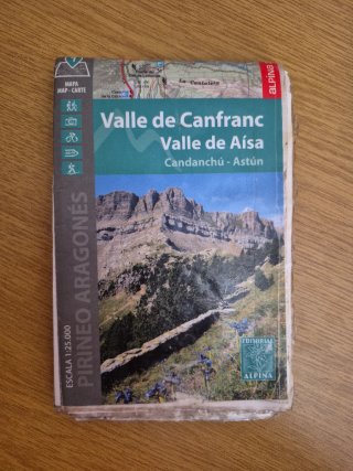 Mapa Pirineo Aragonés Canfranc PLASTIFICADO
